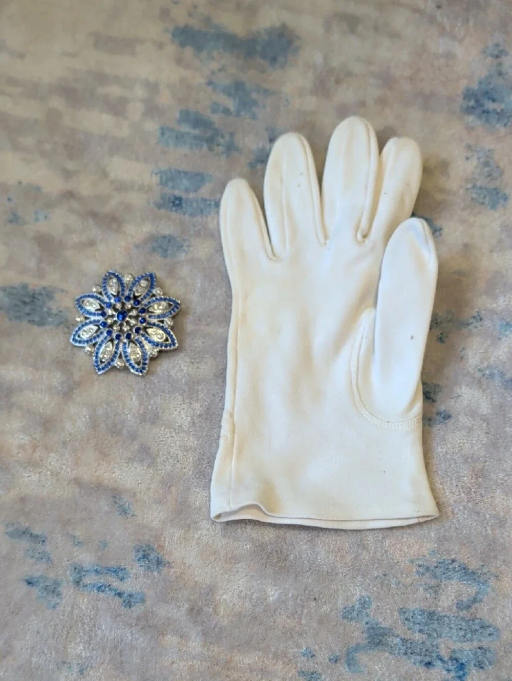 Vintage Monet Blue Crystal Floral Brooch Pin - Elegant Costume Jewelry